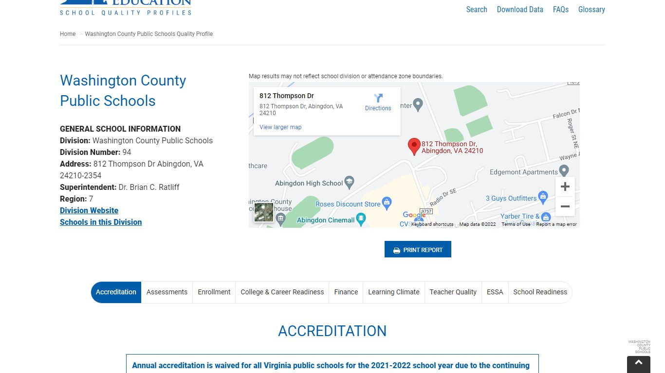 Washington County Public Schools - Virginia School Quality Profiles